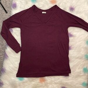 PINK Victoria’s Secret Plum Purple‎ Oversized Long Sleeve Shirt Size XS